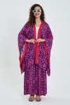 Fuşya Desenli Alt Üst Kimono Pantolon Takım BCVL-24951