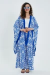 Mavi Desenli Alt Üst Kimono Pantolon Takım BCVL-24951